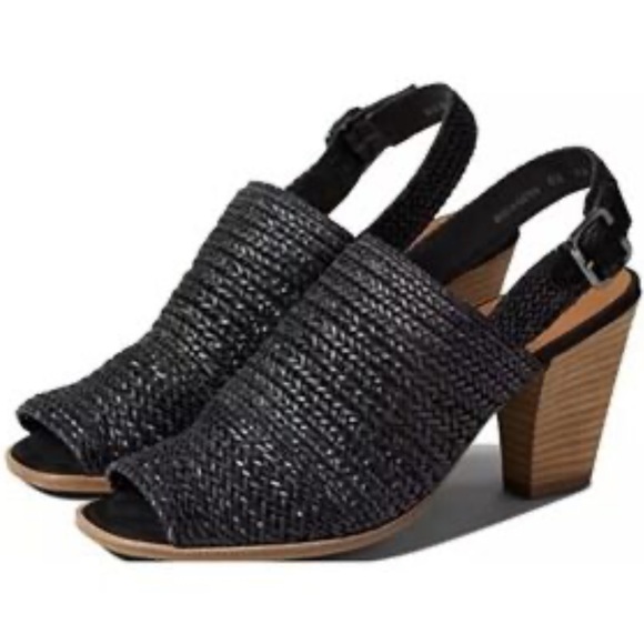 PAUL GREEN Lovely Woven Leather Sandal In Black Woven Softnubuk